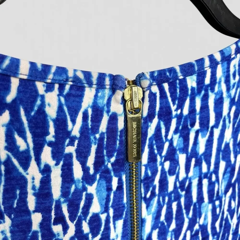 Michael Kors Blue and White fit and flare dress Medium